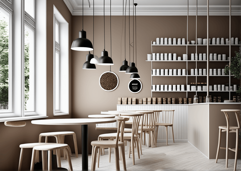 coffee shop with Scandinavian design.