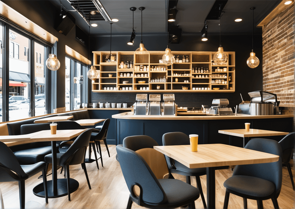 modern and impeccable cofffee shop.